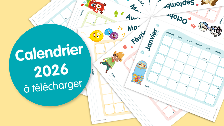 Calendrier mensuel 2026 à imprimer