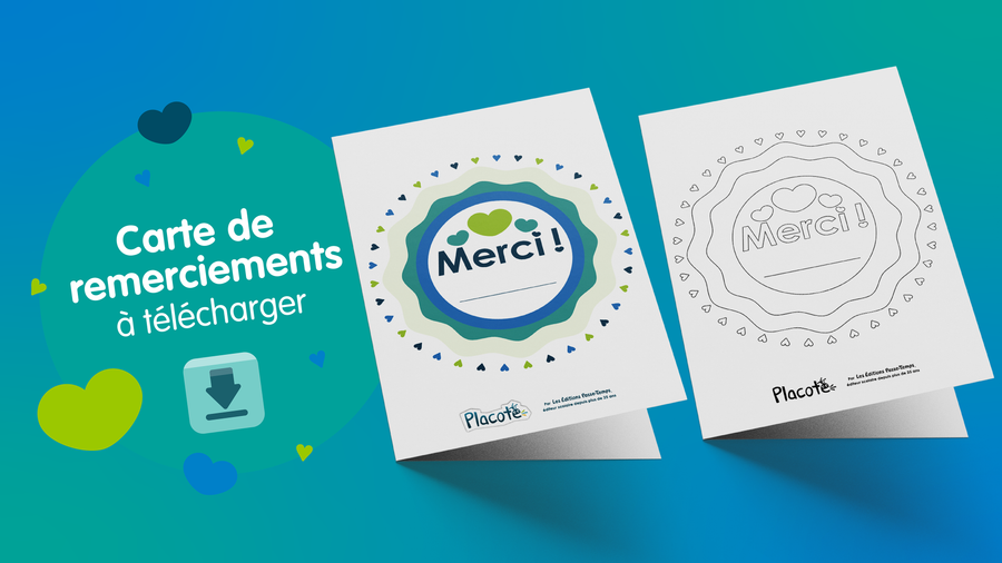 Carte de remerciements à imprimer et à colorier