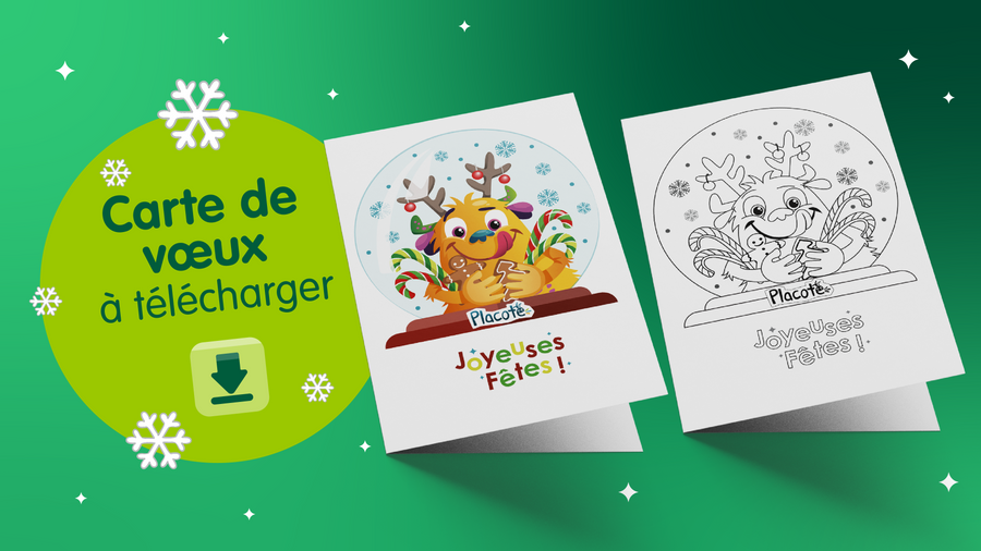 Carte de vœux des Fêtes à imprimer et à colorier