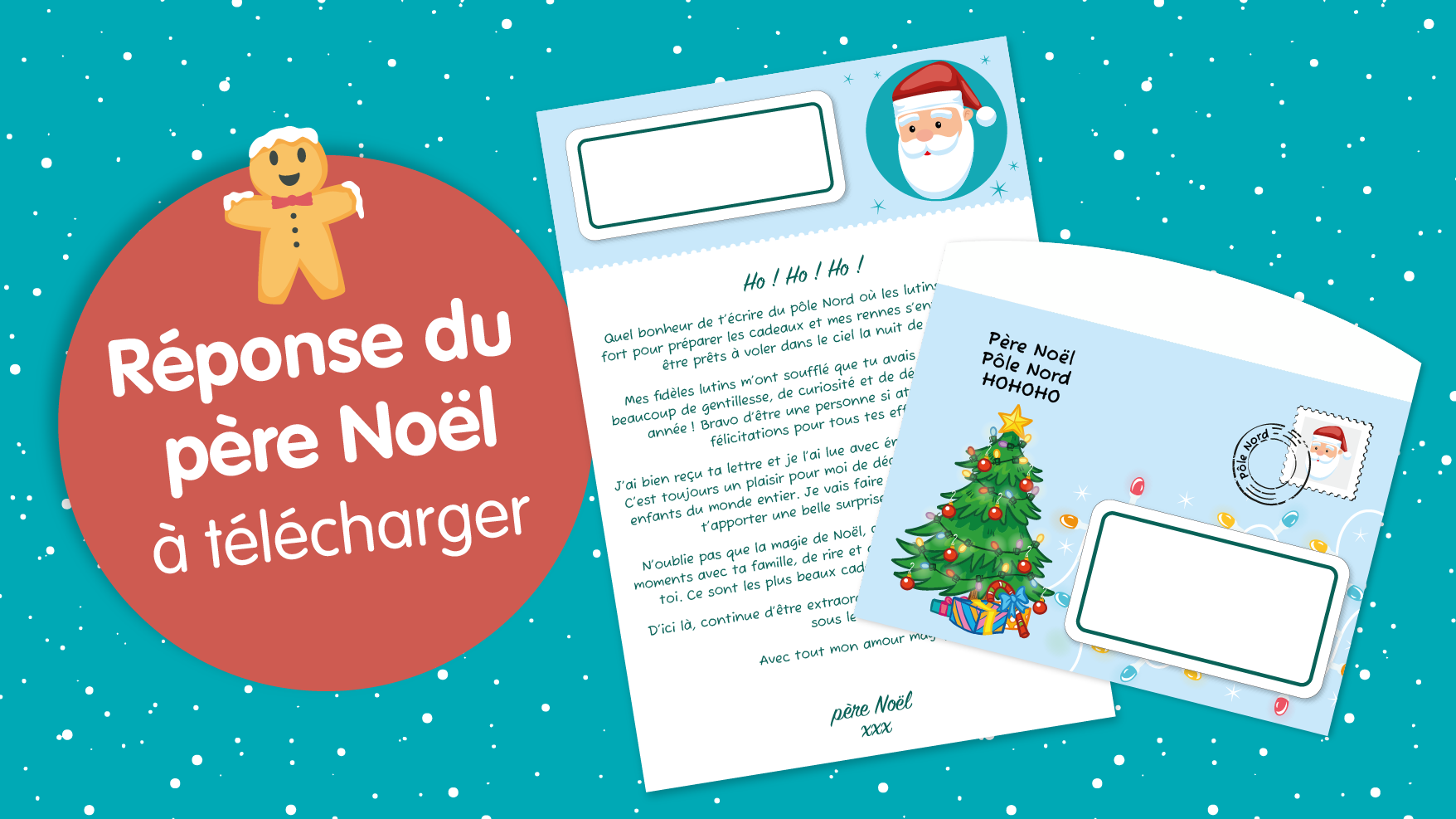 Lettre de réponse du père Noël à télécharger - Noël 2024 - Placote