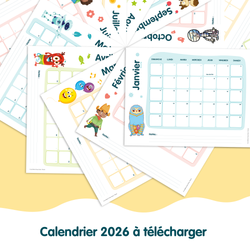 Calendrier mensuel 2026 - Pour les petits et les grands