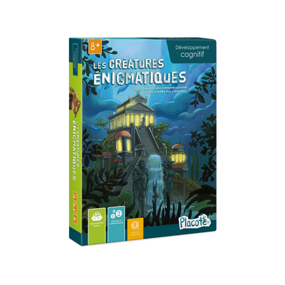 Les créatures énigmatiques - Devant de la boite du jeu : maison lugubre qui semble hantée, dans une forêt sombre