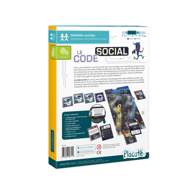Le code social - Dos de la boite du jeu, donnant la description et diverses informations à propos du jeu